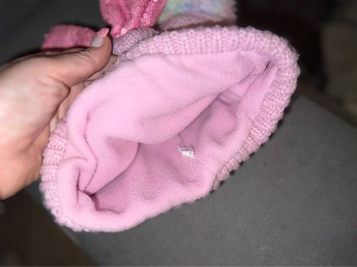 Bonnet minnie Disney store pompons pastel rose fille - photo numéro 4