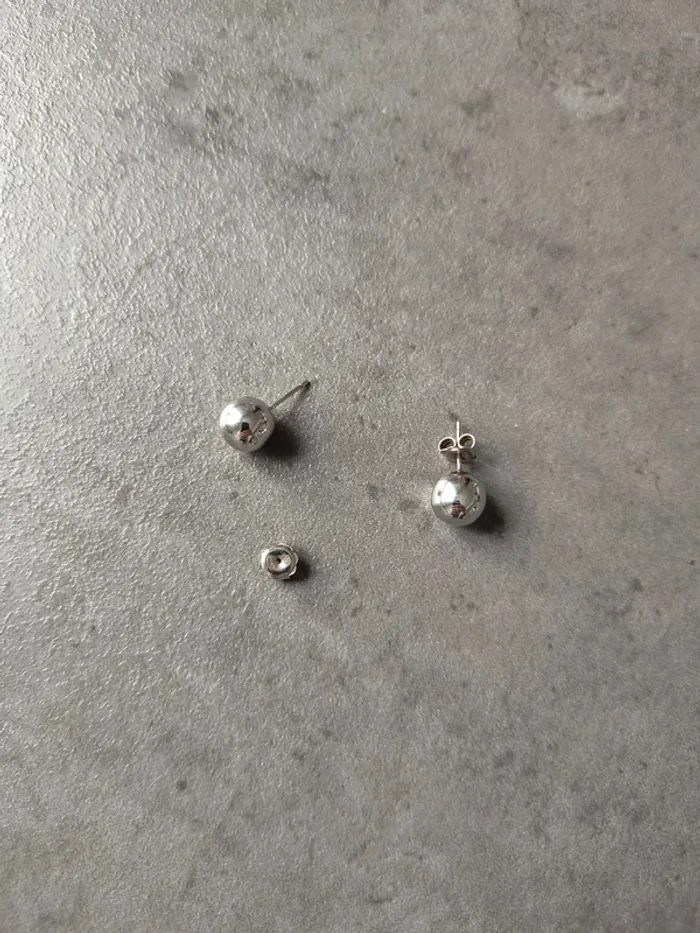 Boucles d'oreilles perles en argent - photo numéro 3