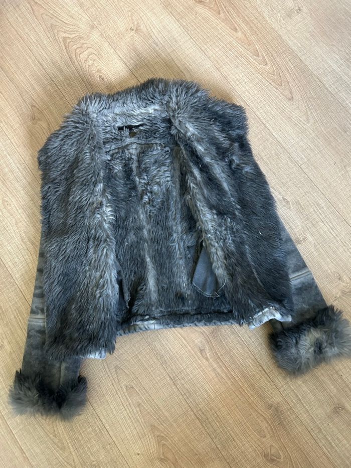 Manteau gris avec fausse fourrure la Fée Maraboutée taille 38 TBE (taille petit) - photo numéro 8