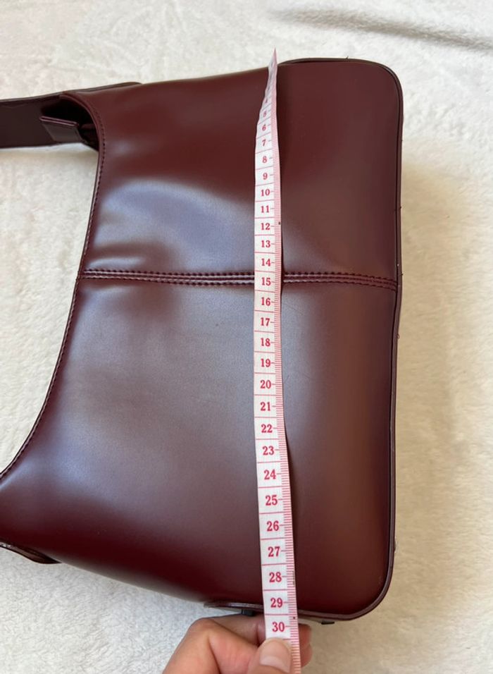 Sac à main burgundy similicuir vegan style y2k coquette - photo numéro 14