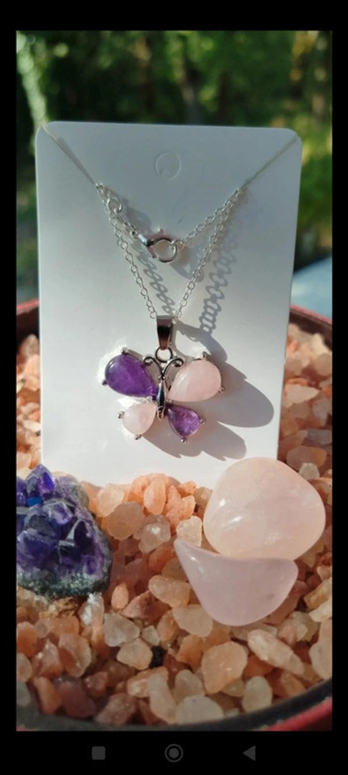 Collier Cristal Papillon🦋 L’Étreinte des Énergies Douces - photo numéro 6