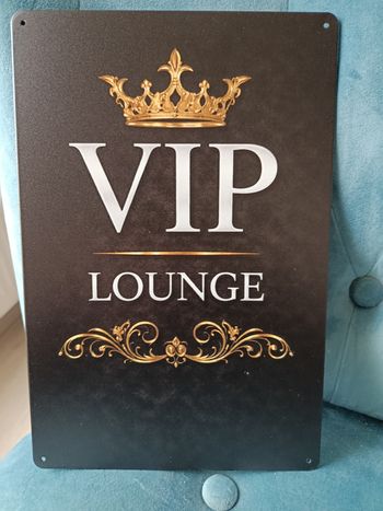 Plaque métal VIP lounge neuve 20x30cm