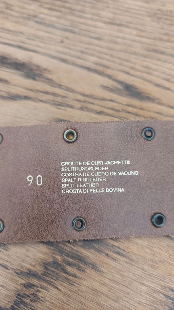 Ceinture en cuir marron 90cm - photo numéro 6