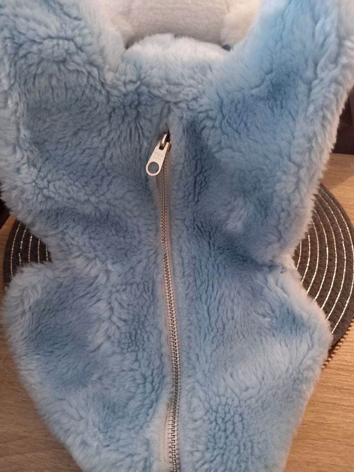 Peluche lapin nounours vintage bleu range pyjama 40cm - photo numéro 6