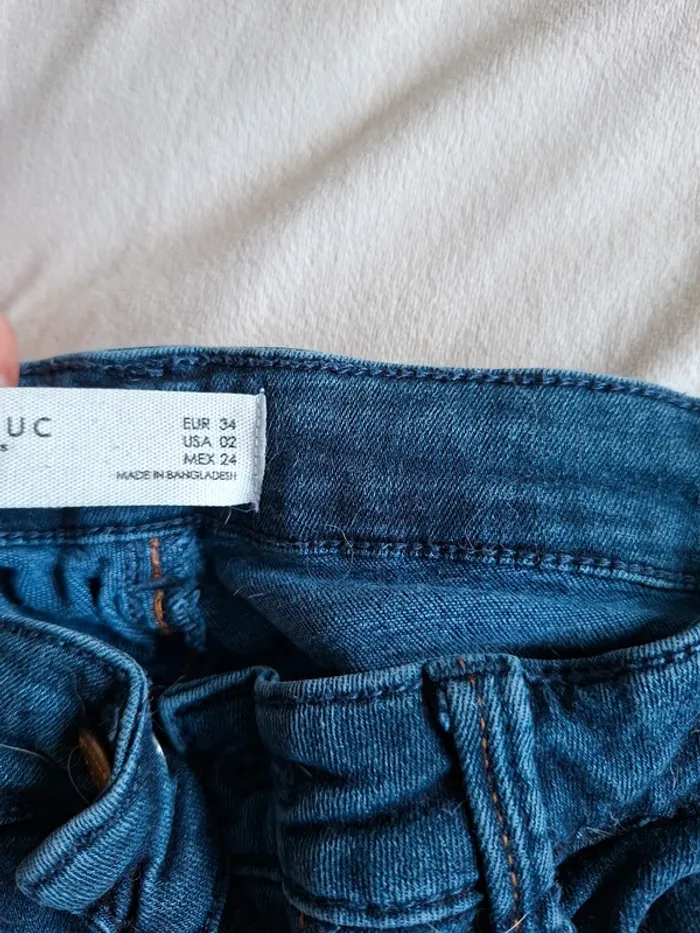 jeans femme bleu, taille 34, marque Zara, en très bon état - photo numéro 3