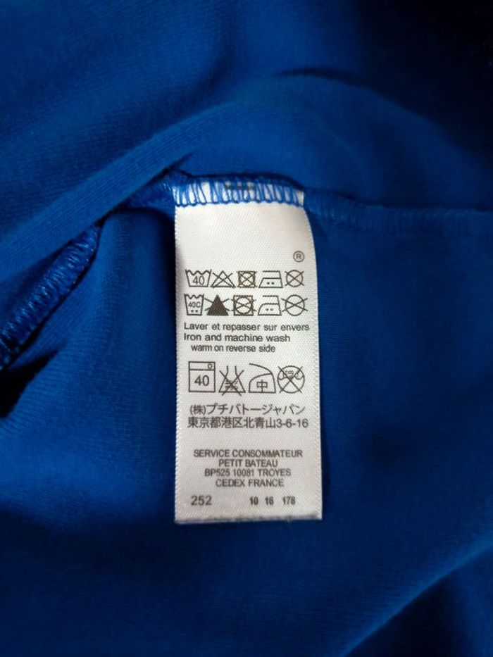 T-shirt bleu logo Petit Bateau – Taille 18 ans - photo numéro 9
