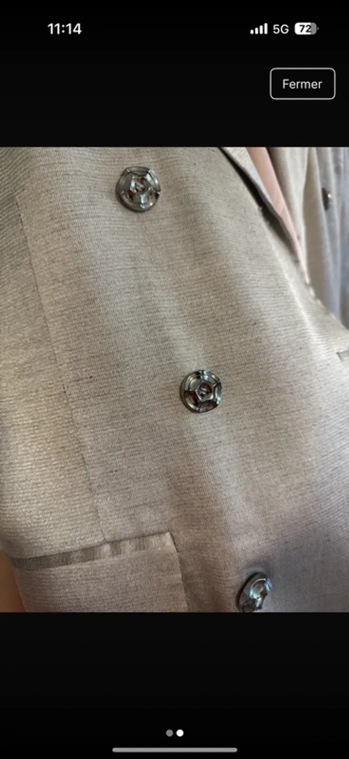 Blazer satiné gris vintage - photo numéro 3