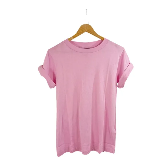 T-shirt rose uni Topshop 100 % coton taille 36 coupe droite casual basique A1343