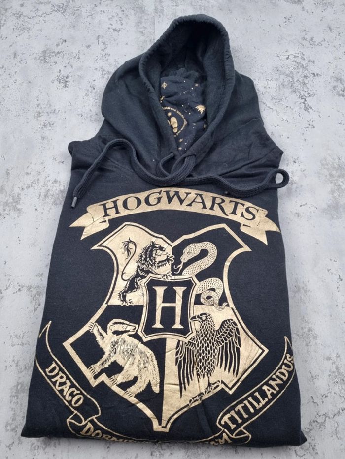 Pull à capuche Harry Potter noir/doré, XXL Hommes - photo numéro 2