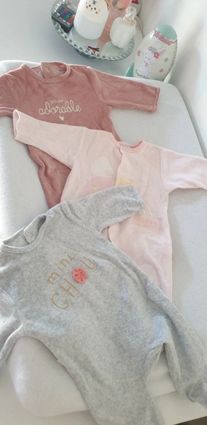 Lot de 3 grenouillères 3 mois