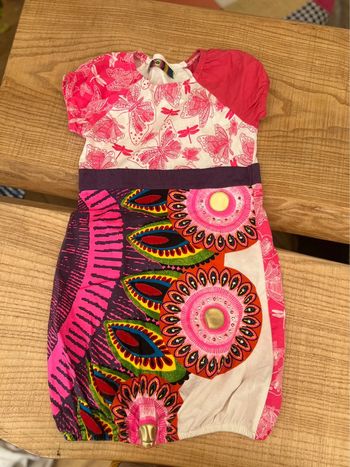 Robe desigual 9-10 ans 10 été rose blanche fille