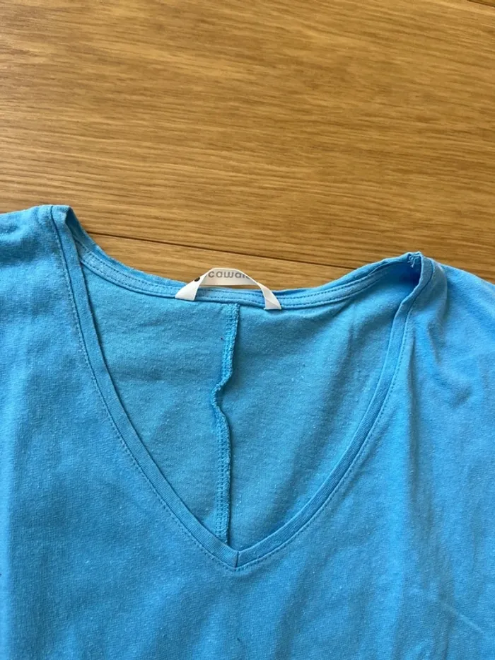 Teeshirt bleu camaïeu taille XS - photo numéro 3