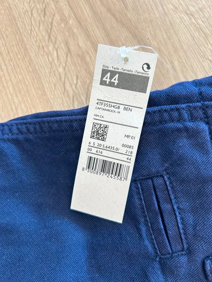 Pantalon à plis benetton - Bleu - Taille 38 - Neuf - photo numéro 3