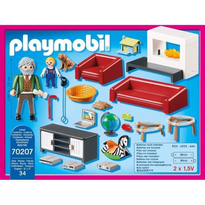 PLAYMOBIL 70207 Dollhouse La Maison Traditionnelle Salon avec cheminée - photo numéro 3
