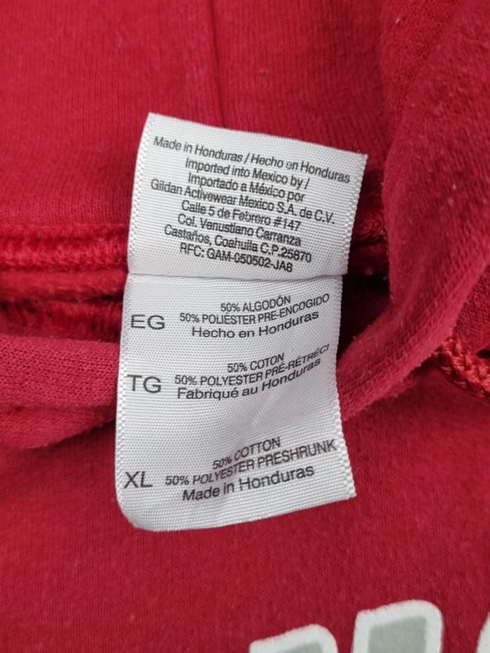 Pull à capuche universitaire Gildan rouge – Taille XL Homme (mesures en photos) - photo numéro 6