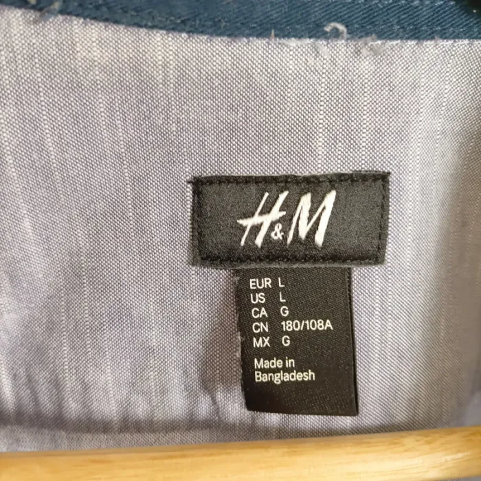Chemise grise coton poches boutonnées H&M manches longues style casual taille L- L A1297 - photo numéro 7