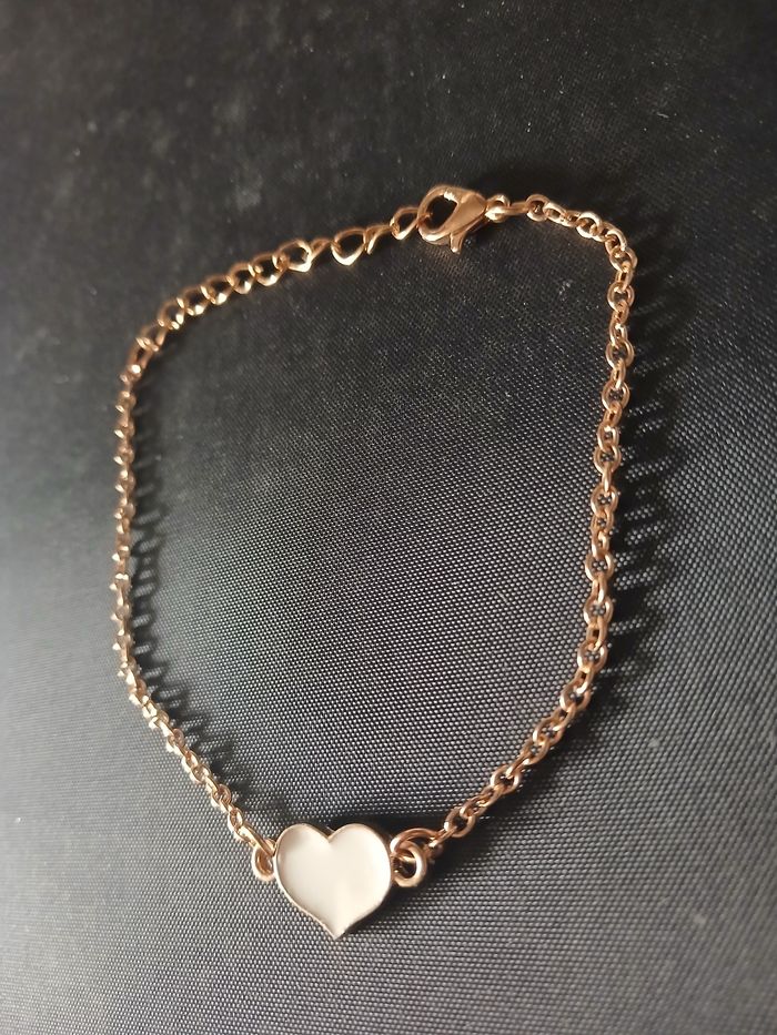 Bracelet avec cœur beige - photo numéro 3