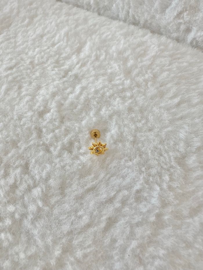 Piercing soleil avec brillant, doré - photo numéro 4