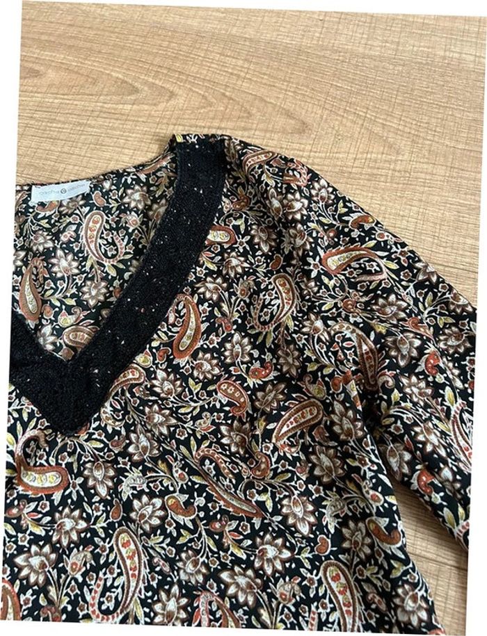 Robe imprimée avec manches 3/4 Cache Cache taille S TBE - photo numéro 13
