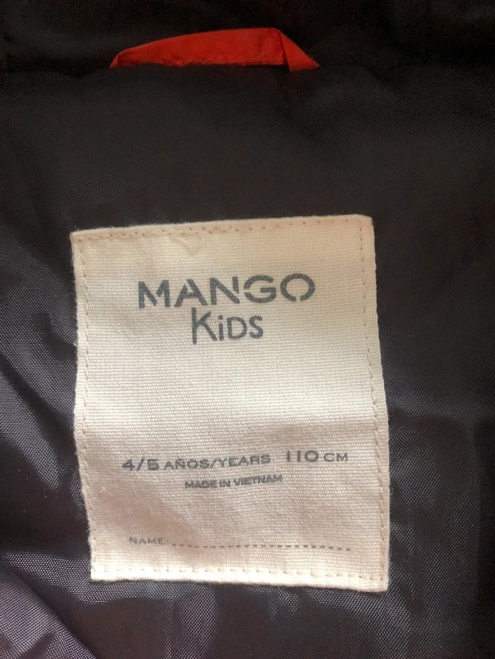 Manteau Anorak Doudoune parka de la marque Mango MNG taille 4/5 ans - photo numéro 3