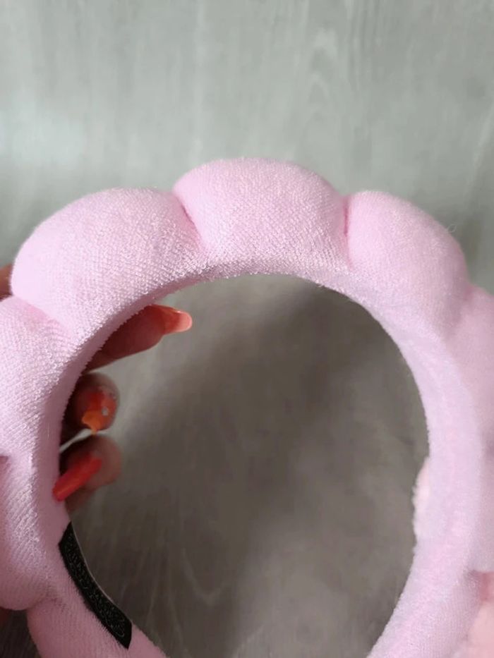 Lot serre tête bandeau et bracelets en éponge rose - photo numéro 6
