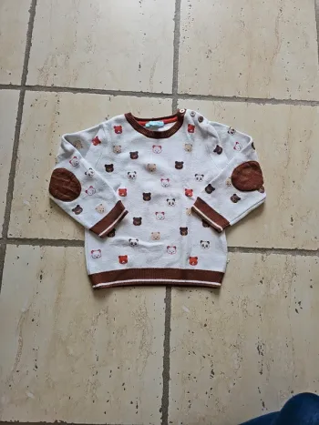 Pull col rond ours - Obaïbi - 23 mois/86 cm