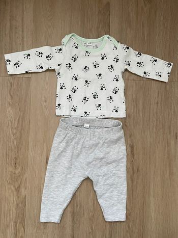 Ensemble mixte gris et blanc 1 mois