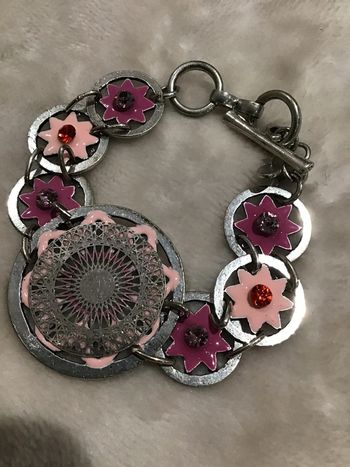 Très beau bracelet fleurs vintage