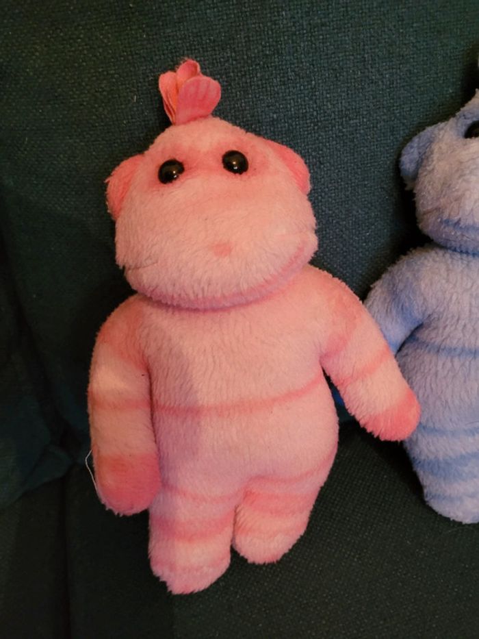 RARE Couple Extraterrestres rose bleu 24cm Le Village dans les Nuages Boulgom doudou Made in France - photo numéro 2