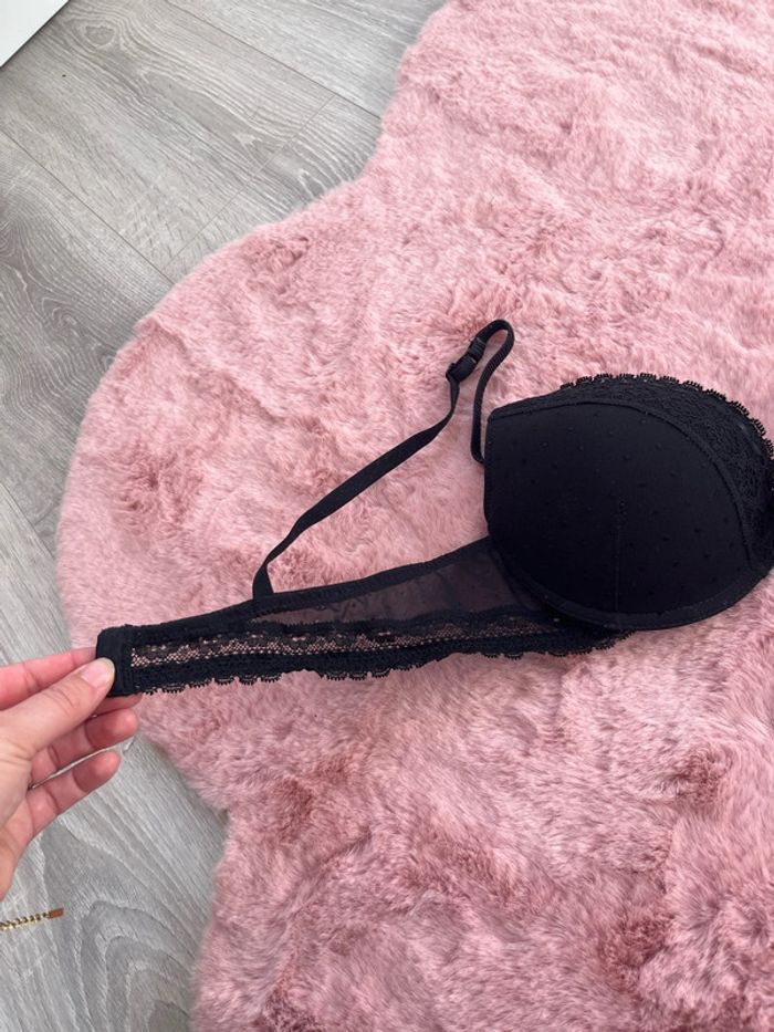 Soutien-gorge noir dentelle rembourré 85B - photo numéro 3