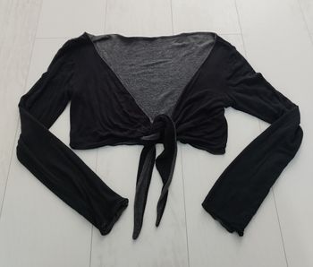 Boléro réversible noir et gris foncé