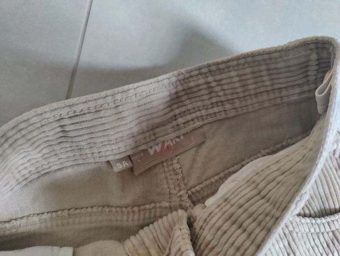 Pantalon velours côtelé beige 5 ans - photo numéro 2