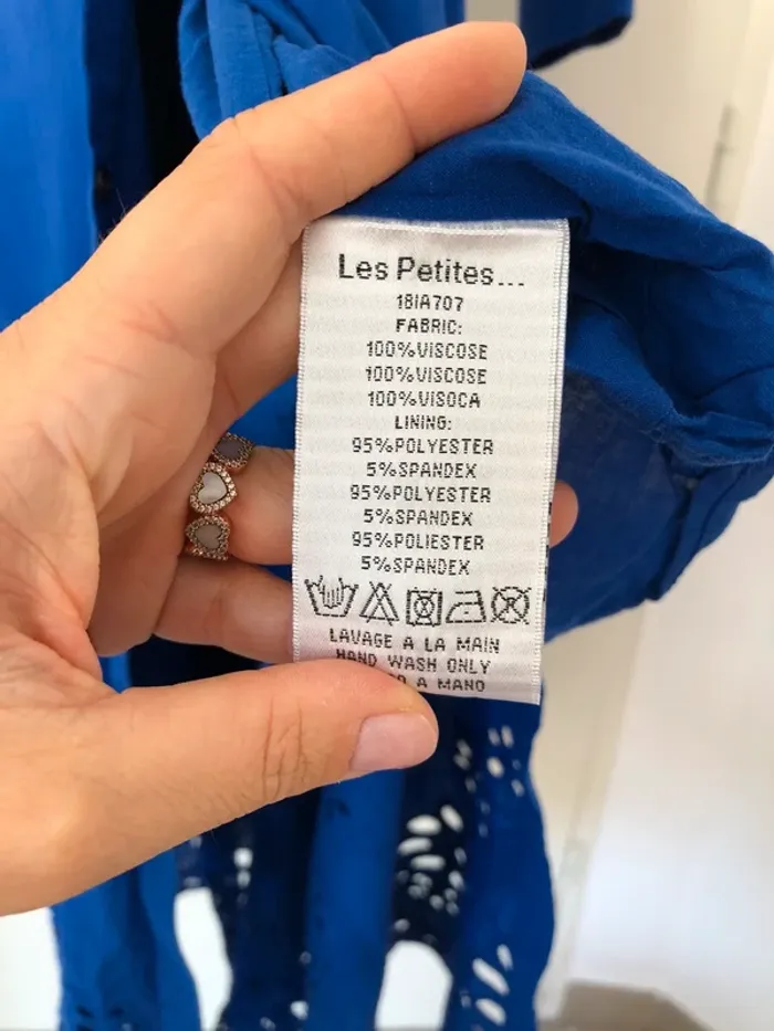 Robe dentelle anglaise bleu électrique Les Petites taille S neuve - photo numéro 8