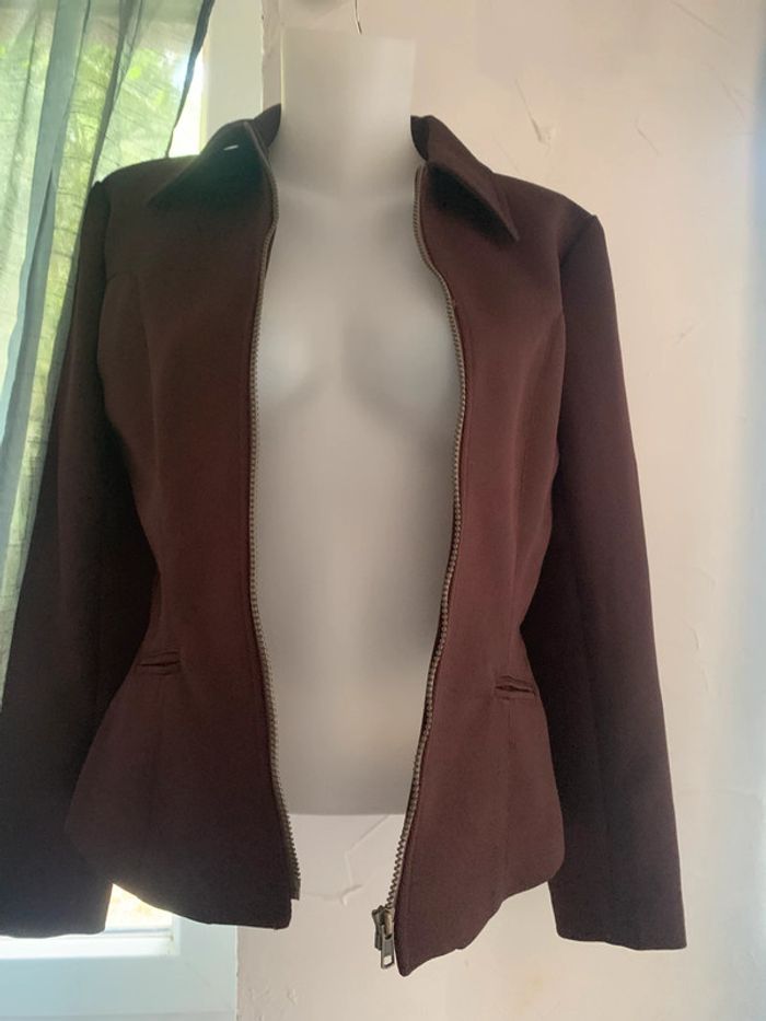 Veste Gaucho cintrée marron taille M - photo numéro 9