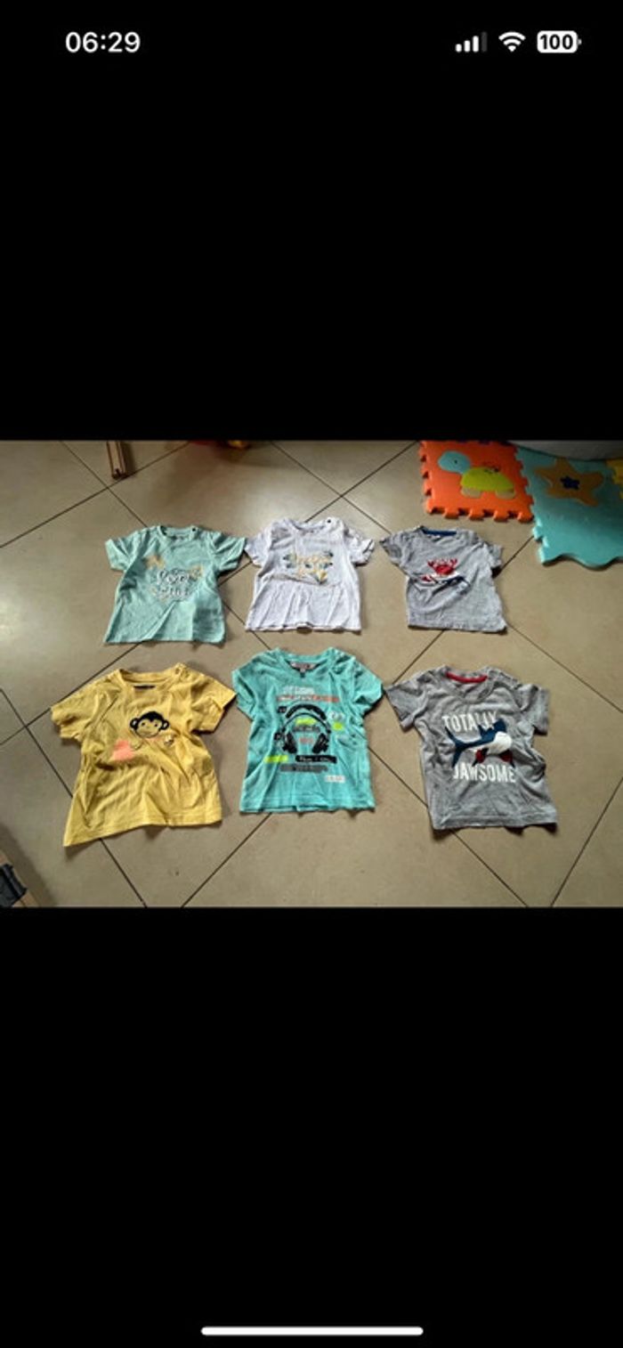 Lot de 6 t-shirt taille 74 cm (9 mois)