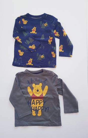 Disney Baby x C&A - Lot de 2 tee-shirts manches longues - Winnie l'ourson - Neuf ! (9 mois)