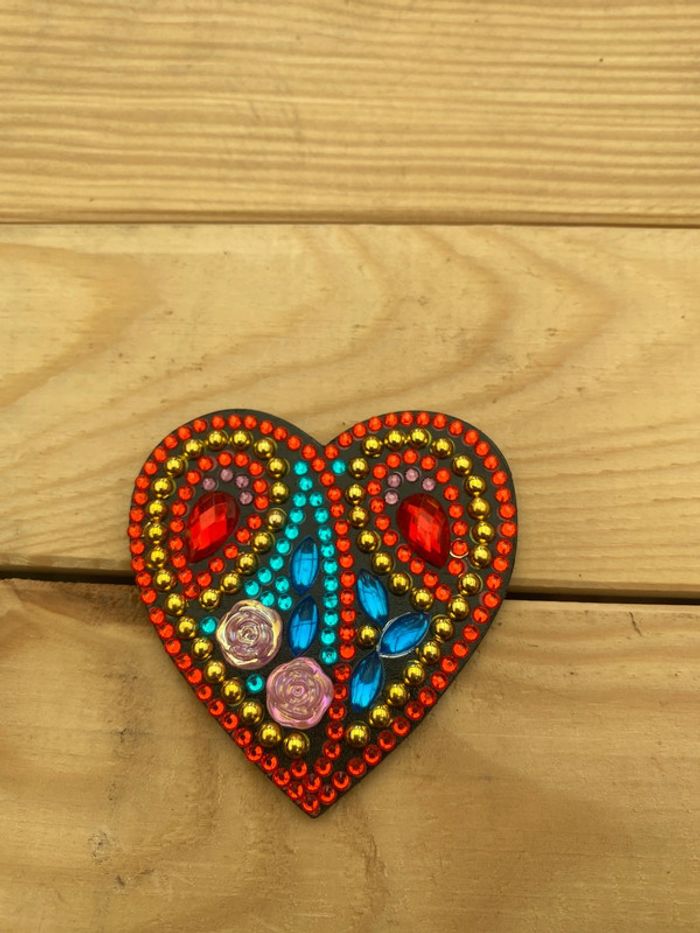 Magnet coeur 💓 en Diamond painting