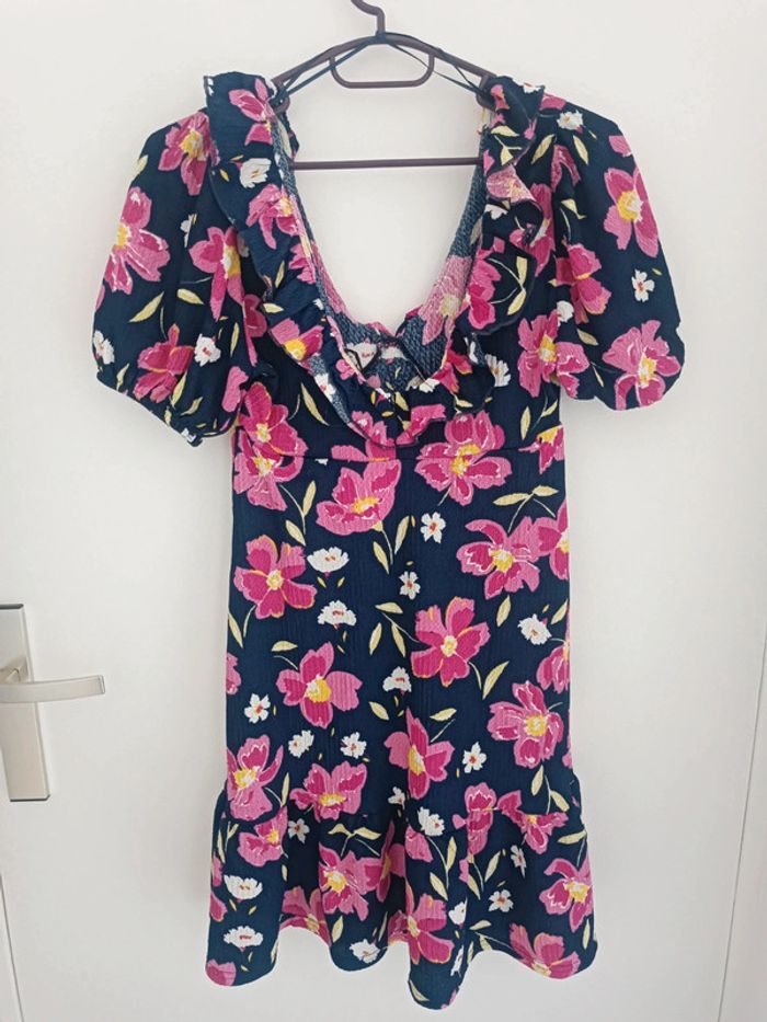 Robe d'été marine à fleurs Taille S Lefties Neuf avec étiquette - photo numéro 5