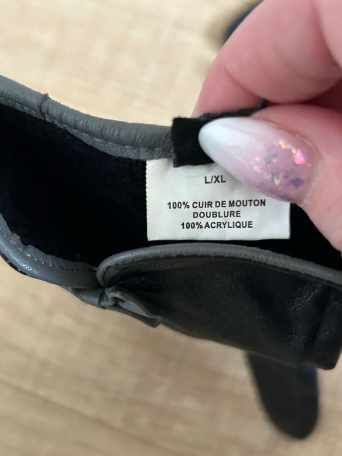 Gants noirs en cuir Texto taille L/XL TBE - photo numéro 5