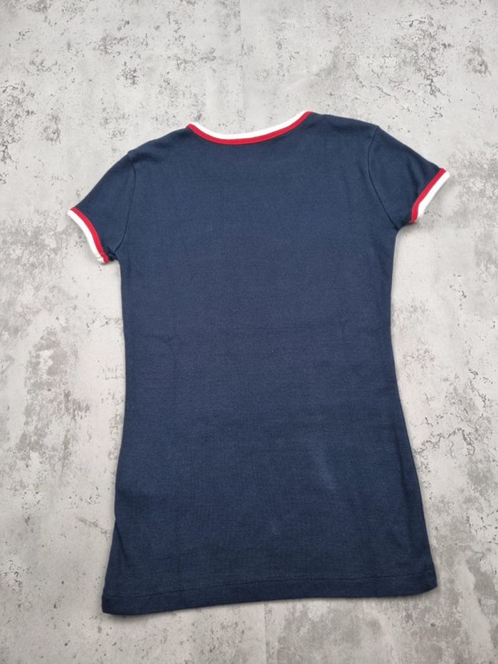 T-shirt Tommy Hilfiger col rond liseré bleu marine – Taille XS Femme (mesures en photos - photo numéro 5
