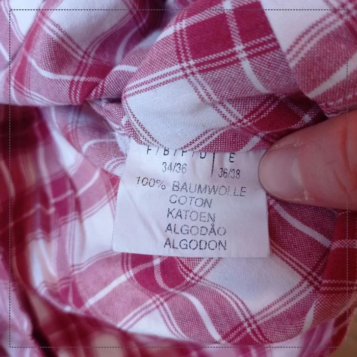 Chemise à carreaux rouge et blanc taille 34/36 bon état - photo numéro 3