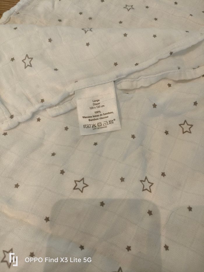 Lange pour bébé 120x120 motif étoiles - photo numéro 3