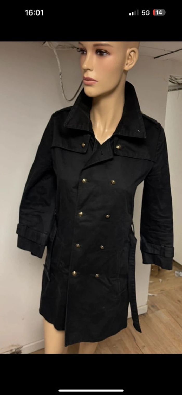 Trench noir The Kooples neuf avec ceinture – taille M - photo numéro 9
