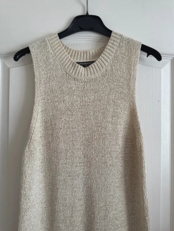 Robe longue beige sans manches - photo numéro 5