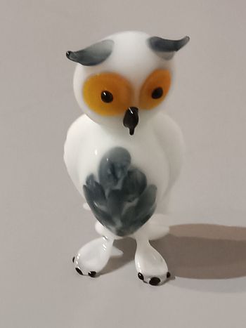 Chouette verre opalin 