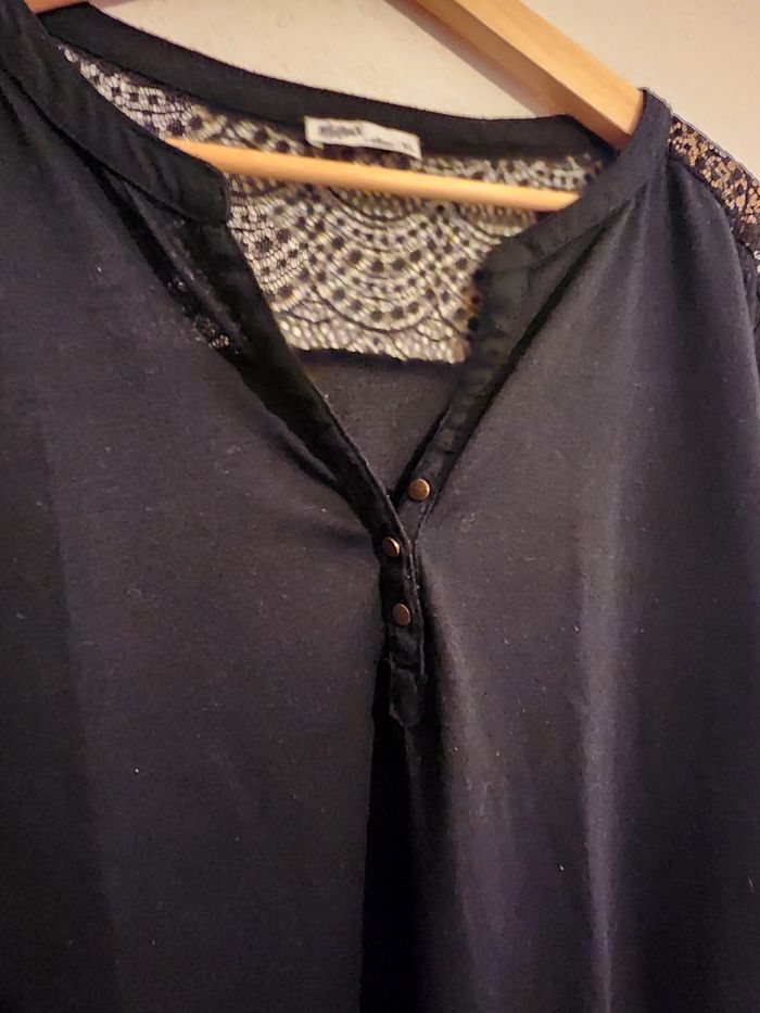 Blouse noire dentelle épaules Gémo – femme T.XL - photo numéro 2