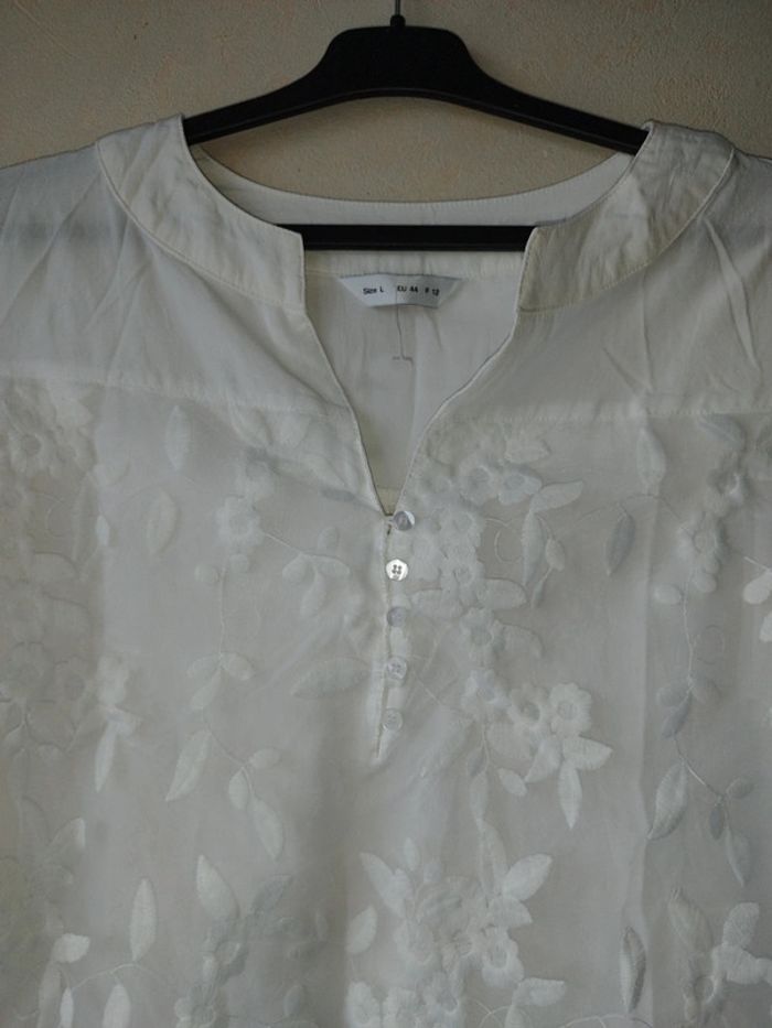 Blouse manches 3/4 dentelle - photo numéro 2