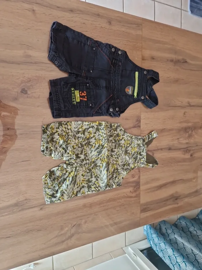 Lot - 2 salopettes - 12 mois
