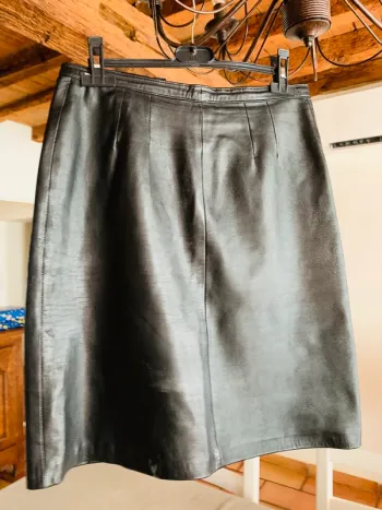 Jupe en cuir peau véritable