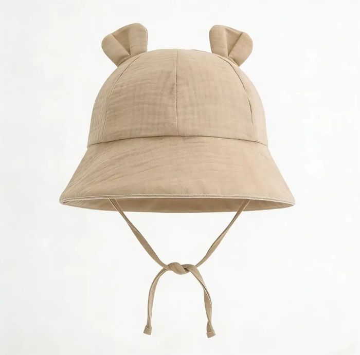 Chapeau bob couleur sable 100% coton hydrophile de 6 a 24 mois neuf - photo numéro 1